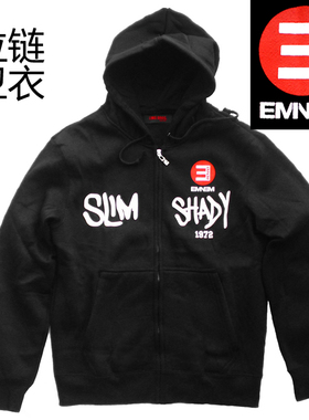 Eminem Shady拉链连帽卫衣阿姆周边嘻哈加绒男女开衫外套林氏兄弟