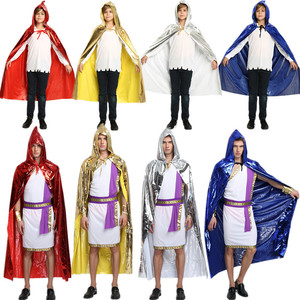 万圣节披风死神成人cosplay服装儿童演出服黑色巫师袍斗篷吸血鬼