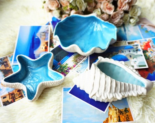 海洋风摆件工艺品糖果罐烟灰缸