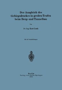 【预订】Der Ausgleich Des Gebirgsdruckes in ...