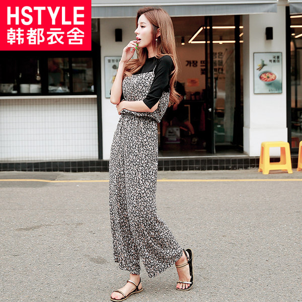 韩都衣舍 18年春季新款 碎花吊带连体阔腿裤 天猫优惠券折后￥68包邮（￥118-50）
