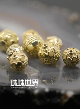 纯银镀金珐琅散珠配件