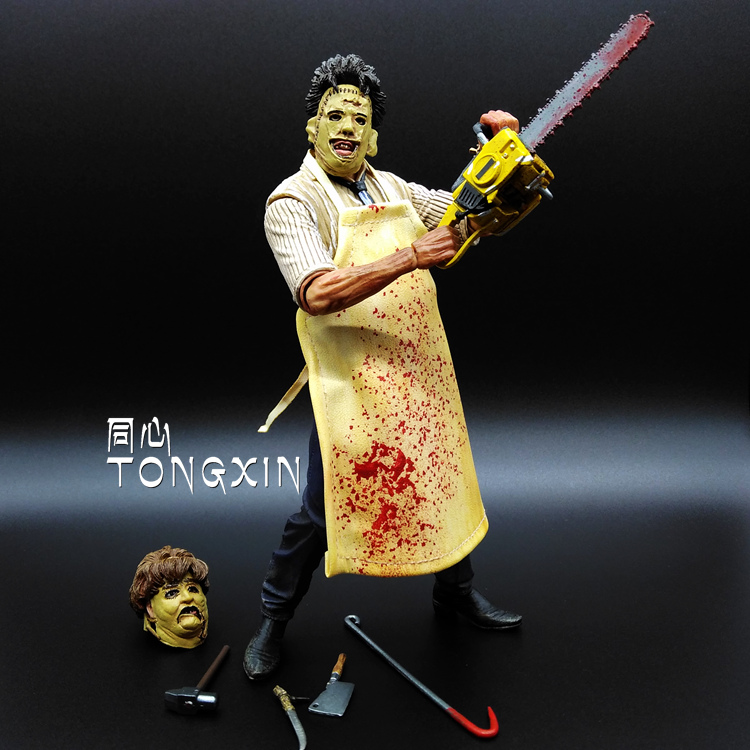 行尸走肉 德州电锯杀人狂电影40周年 皮脸 可动人偶手办模型玩具