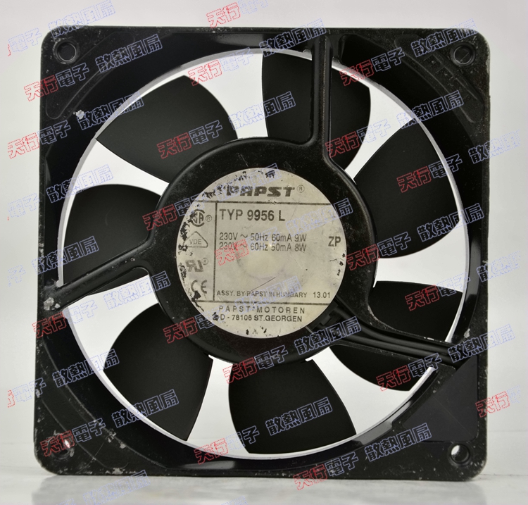 正品ebmpapst 12025 耐高温风扇 9956L 12厘米 230V 轴流散热风机