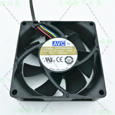 原装AVC DATB0825B2S 8025 12V 0.84A 8CM 大风量 4线PWM机箱风扇