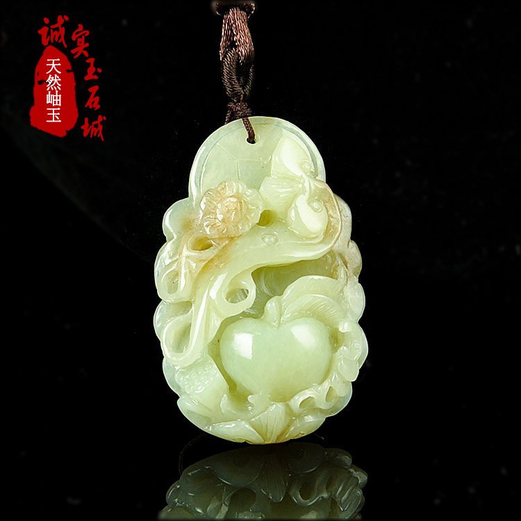 天然玉石岫岩黄白老玉挂件 未镶嵌岫玉平安如意吊坠男女款项链坠