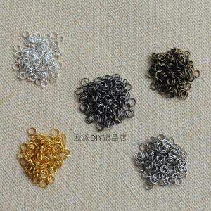 DIY配件DIY饰品 耳环 手机链项链衔接配件连接圈50个 4种颜色