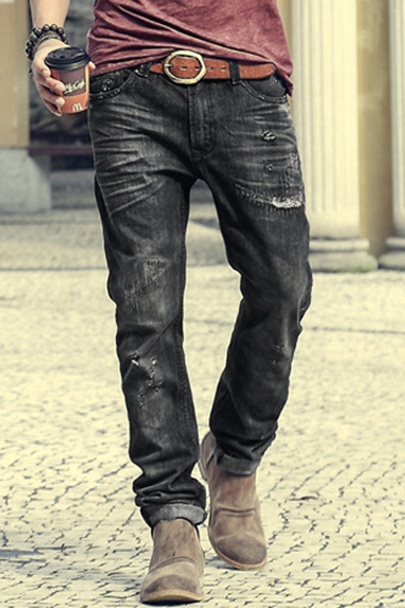 Jeans pour adolescent pieds Slim pour Quatre saisons - Ref 1483344 Image 6