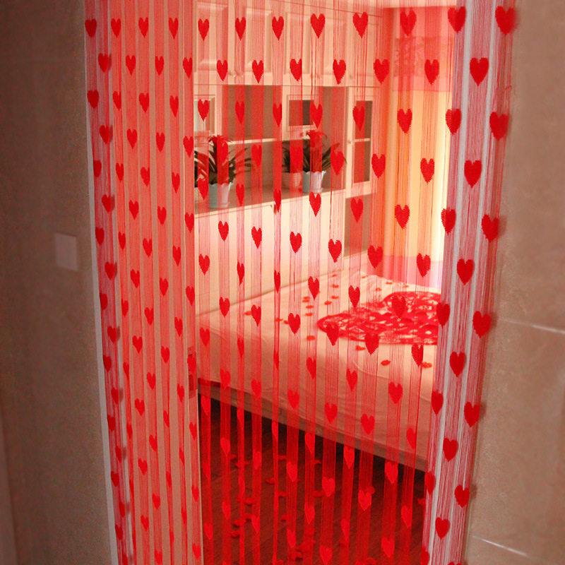 结婚门帘 婚房装饰布置窗帘 婚礼新房装饰布置爱心线帘 婚庆用品,居家布艺,门帘,淘宝优惠券,粉丝福利购,淘宝优惠卷