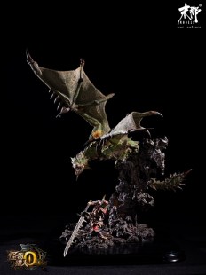 对战场景样品手办 男战士 末那x怪物猎人ol 雌火龙vs河狸兽套装