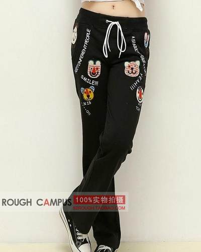 2021rough动物头女裤纯棉运动裤