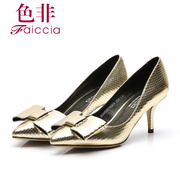 Non spring 2015 new asakuchi pointed bow high heels stiletto shoes women shoes WIAM50501AU