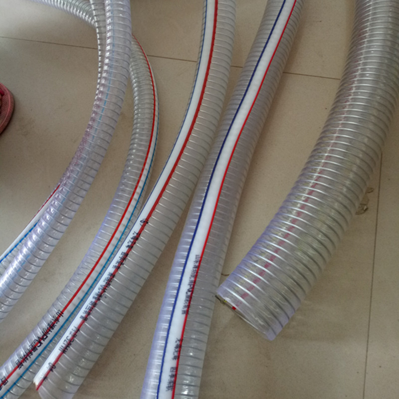 4分6分1寸1.2寸pvc透明钢丝水管 输油软管 工业耐高压防爆钢丝管