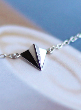 纯银素雅风纸飞机送女友锁骨链