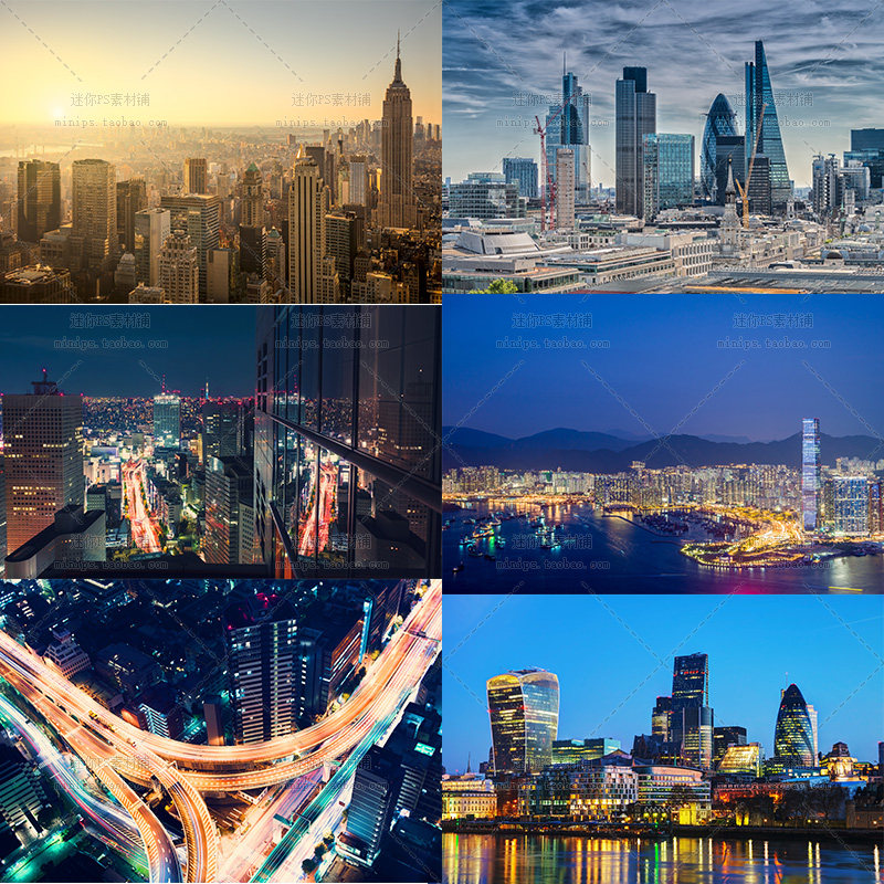 34号都市城市夜景高架车流高清大图片海报电商全屏背景ps设计素材