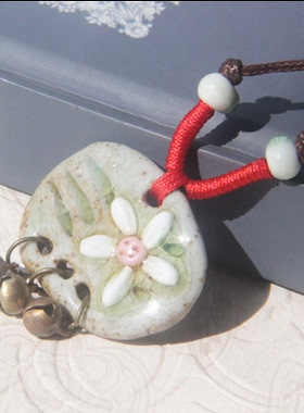 铃铛情侣长款民族风配饰棉麻挂链