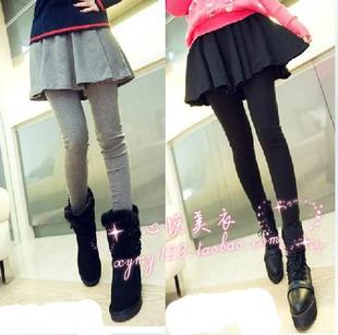 包臀显瘦百褶加绒加厚裙裤 女 秋冬假两件打底裤 韩版 包邮 2019新款