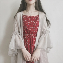 FILLE | 仙仙哒轻薄雪纺。自制 复古一粒扣宽松防晒长款披肩开衫