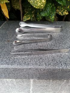 加厚KTV酒吧桌面垃圾夹子不锈钢镊子医用镊子圆头加长带齿垃圾夹