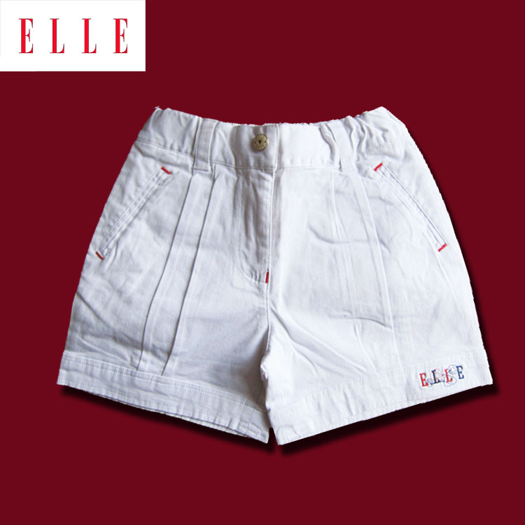 548瑕疵女童装夏装特价ELLE宝宝全棉裤子中大童英伦短裤7/8岁130