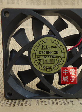 悦伦Y.L.FAN D70BH-12B 7015 12V 0.23A 7CM/厘米双滚珠散热风扇