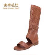 Dong Fang autumn new Korean version of hollow composite base breathable Hi-Top shoes flat women's shoes casual shoes