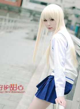 包邮甜心家孙璟和秋瞳SQ秋瞳坛九cos假发米黄色长直发cosplay假发