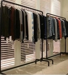 铁艺衣架杆服装店男女货架展示架落地式中岛架侧挂架衣服架子特价