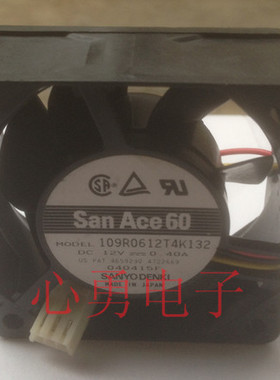 原装正品Sanyo/三洋散热风扇109R0612T4K132 DC12V 0.4A 6025 3线