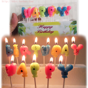 萌笑脸生日快乐蜡烛 HAPPY BIRTHDAY 字母创意周岁宝宝百日小朋友