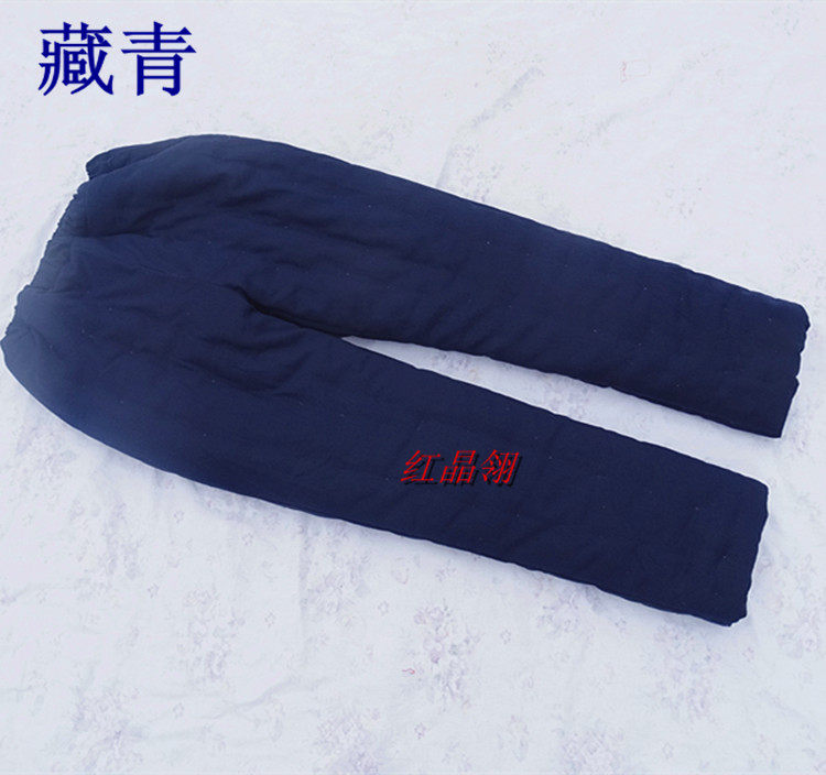 男士纯色手工家居加厚保暖棉裤