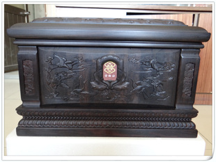 老杜骨灰盒紫光檀木仙鹤园黑檀木骨灰盒黑紫檀木寿材实木殡葬用品