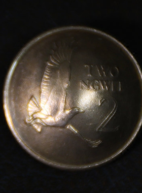 手工制作养牛硬币扣 真硬币 财布扣 一飞冲天 铜币20.5mm D27一08