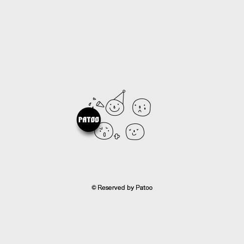 【PATOO怕痛】原创防水纹身贴 喜怒哀乐 Emoticons 黑白表情可爱