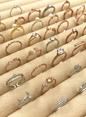 日韩女戒指戒指环细款微镶韩国