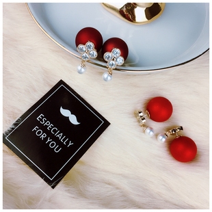 2018新款 夜店后挂耳坠耳饰品耳钉 韩国镶钻气质珍珠925银针耳环女