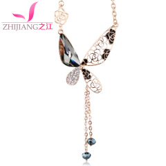 Zhijiang Butterfly sweater chain retro clothing accessories simple long chain long necklace Korea wild animals in autumn and winter accessories