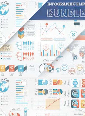 A2912矢量扁平化信息图 Infographic图表柱状图 AI设计素材