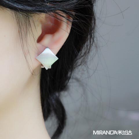 925纯银耳钉耳扣耳夹耳饰女 韩国时尚气质简约百搭OL风格包邮