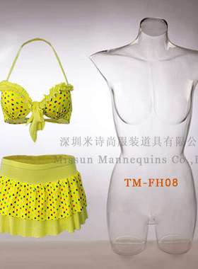 女直腰全半身内衣内裤三维立体3D服装拍摄展示架橱窗透明模特道具