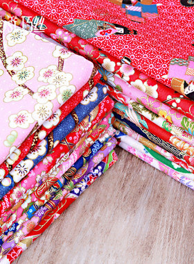 DIY手工布艺面料 18款烫金和风印花棉布布料 22X28CM 幅宽112CM