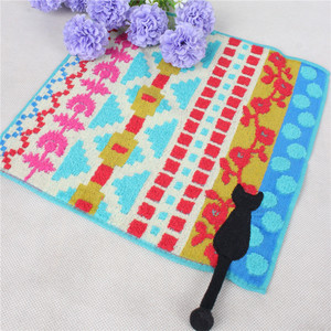 郑老大AM品牌 出口日单无捻纱艺术黑猫手帕 创意 卡通 柔软吸水