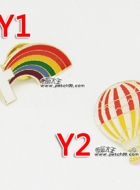 和平标志热气球环游世界金属徽章