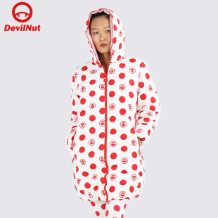 恶魔 中长款 NUT ATH 羽绒服 潮牌 女式 DEVIL 红点迷彩休闲