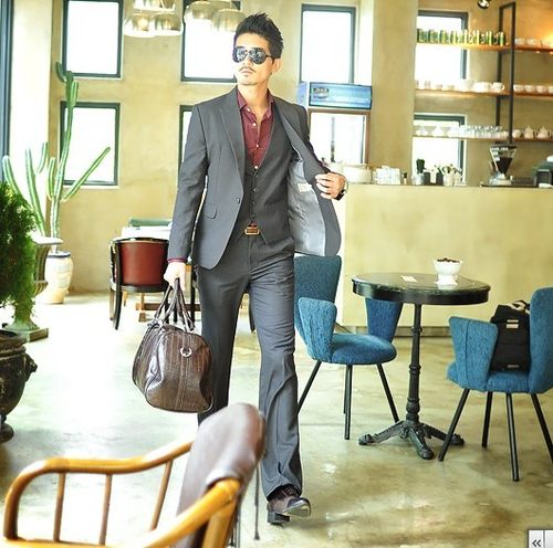 韩国商务休闲纯色西服2021新品