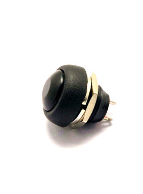 小型按钮开关 防水开关 自复位 PBS-33B 12MM黑色 无锁开关