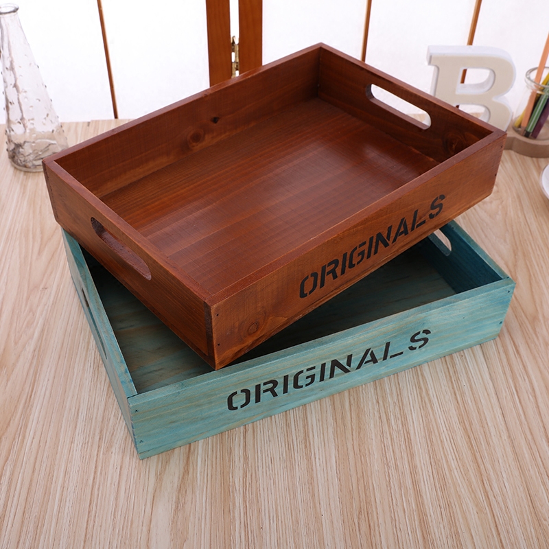 zakka桌面收纳多肉木盒子居家