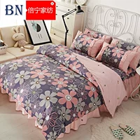 Váy ngủ cotton Hàn Quốc bốn mảnh trải giường cotton 1,5m1,8 m trải giường đôi cung cấp 1,2m - Bộ đồ giường bốn mảnh mẫu chăn ga gối đệm đẹp