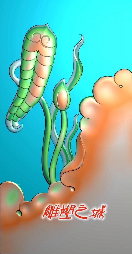 精雕图 灰度图 浮雕图 电脑雕刻图 玉雕青莲