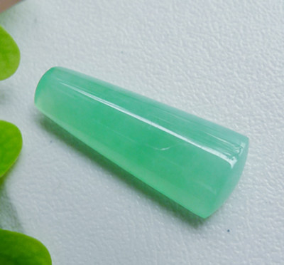 天然A货冰种-冰糯种淡苹果绿色满色翡翠素牌玉花件吊坠项链镶裸石
